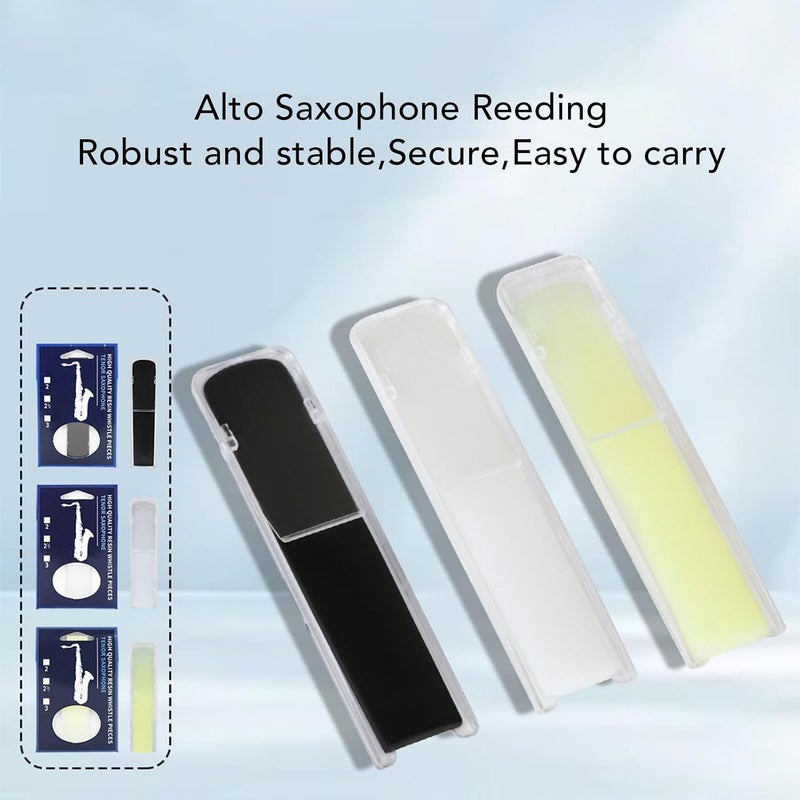 NOENNULL Saxophone Reeds Set, 5Pcs Tenor Saxophone Reeds 2.5 Bb Resin Tenor Sax Reeds with Plastic Box for Beginners Professionals (White) - Image 3